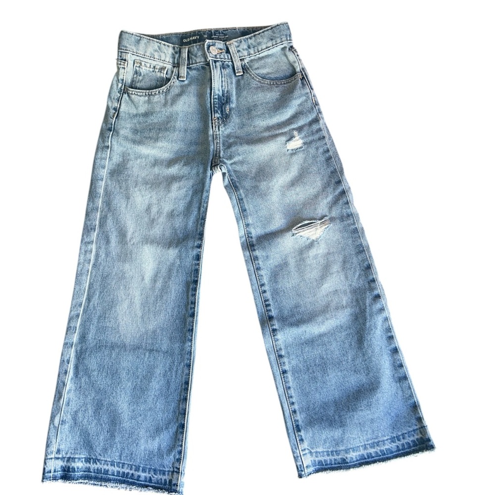 Old Navy Kids Baggy Wide Leg Jeans Girls 10 High Rise
